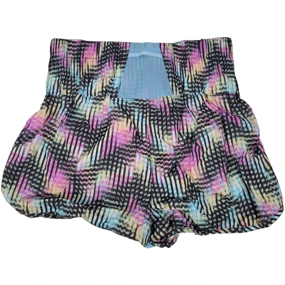 Free People‎ Athletic Shorts High Rise Printed Pull-On Euphoria Print Size L